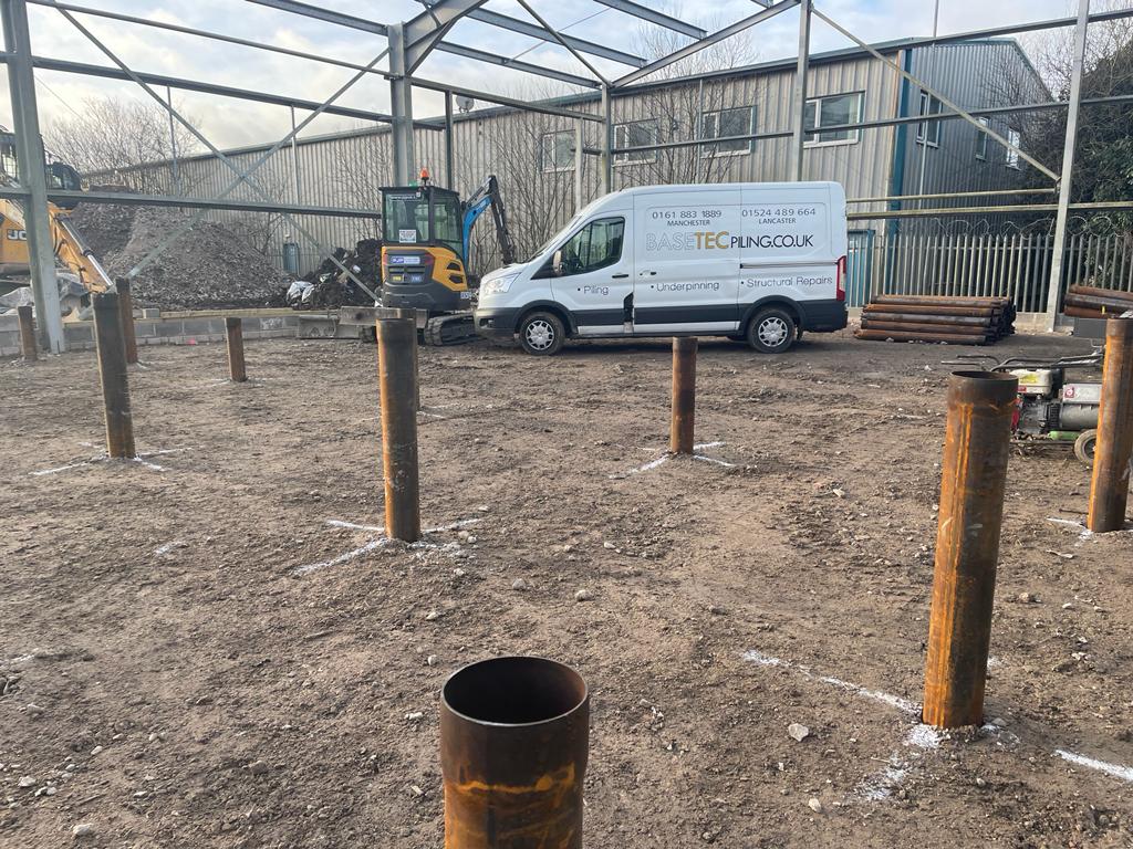 Piled slabs in Chorley for Lostock Skip Hire