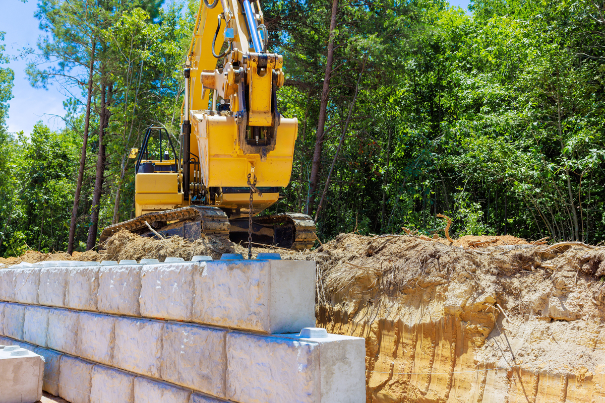 retaining wall installation